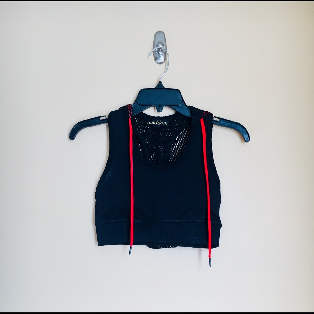 Mesh Sports Bra with Hood